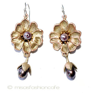 （画像用） マイケルミショー真珠花 ピアスまたはクリップ