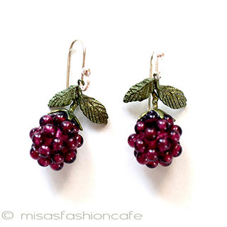 （画像用） ガーネットのラズベリー ピアスorクリップ