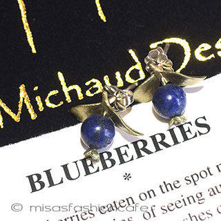 （画像用） マイケルミショー　ピアス 天然石ブルーベリー再販