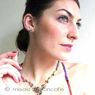 （画像用） マイケルミショー　ピアス 天然石ブルーベリー再販