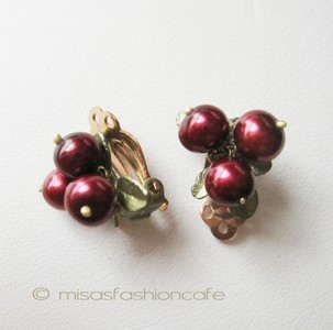 （画像用） マイケルミショー イヤリング 真珠のクランベリー