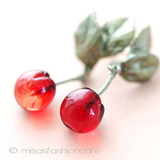 （画像用） マイケルミショー　再販！ ガラスのチェリーピアス