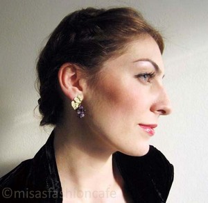 （画像用） Michaud イヤリング アメジストの葡萄