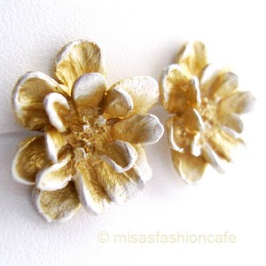 （画像用） Michaud イヤリング 24金 イエローローズ