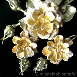 （画像用） Michaud ピアス 24金 イエローローズ