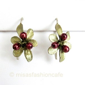 （画像用） マイケルミショー ピアス 真珠・バーベリーの木