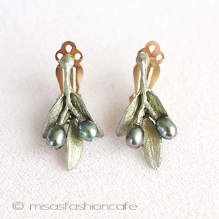 （画像用） マイケルミショー　再販！ オリーブ真珠イヤリング