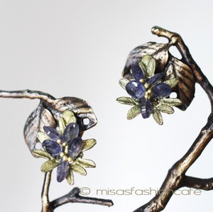 （画像用） マイケルミショー イヤリング 　天然石　藤の花