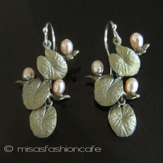 （画像用） Michaud 真珠 ピアス　 睡蓮の花 再販！