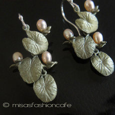 （画像用） Michaud 真珠 ピアス　 睡蓮の花 再販！