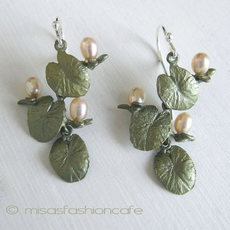 （画像用） Michaud 真珠 ピアス　 睡蓮の花 再販！