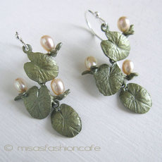 （画像用） Michaud 真珠 ピアス　 睡蓮の花 再販！