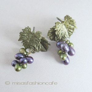 （画像用） マイケルミショー ピアス 再販！真珠 ぶどう