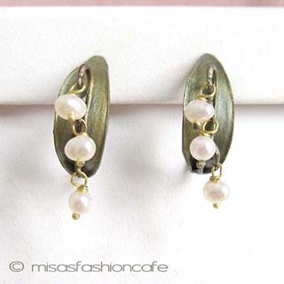 （画像用） Michaud フープピアス　　 真珠のすずらん