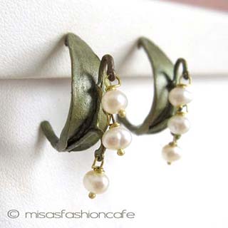 （画像用） Michaud フープピアス　　 真珠のすずらん