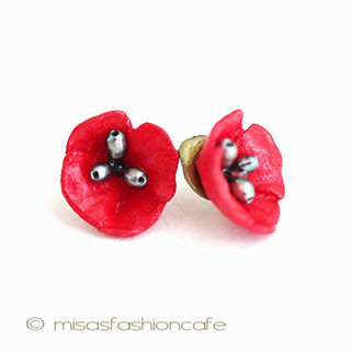 （画像用） マイケルミショー　ピアス 　真珠・ポピー