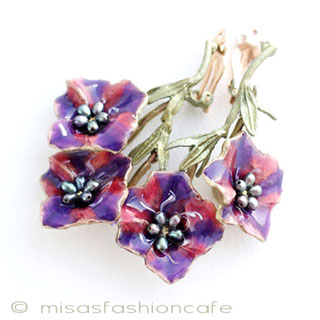 （画像用） マイケルミショー再販 真珠 朝顔イヤリング