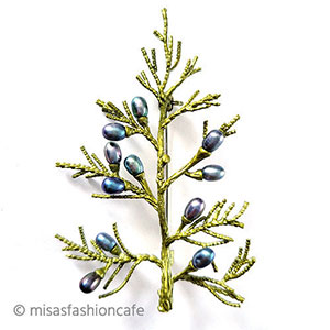 （画像用） 真珠 松の木 ブローチ