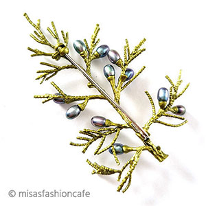 （画像用） 真珠 松の木 ブローチ