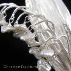 （画像用） Michaud ブローチ 銀製 真珠のすずらん