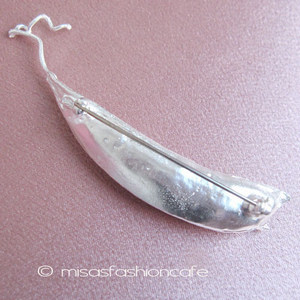 （画像用） マイケルミショー ブローチ 真珠 さやえんどう豆