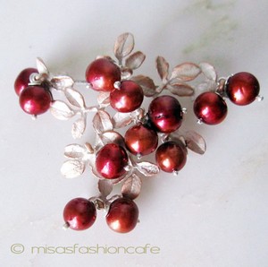 （画像用） マイケルミショー ブローチ 　クランベリー　銀製