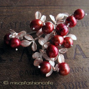 （画像用） マイケルミショー ブローチ 　クランベリー　銀製