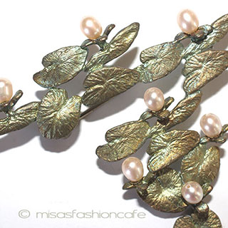 （画像用） マイケルミショー ブローチ 真珠・睡蓮の花 再販！