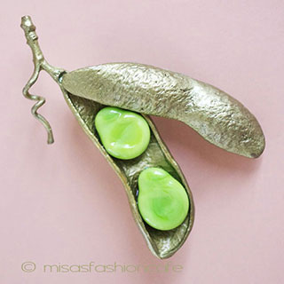 （画像用） Michaud ブローチ アートガラスの枝豆