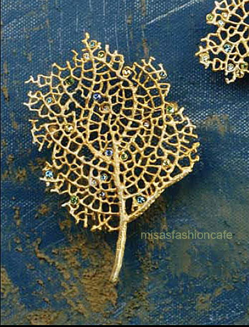 （画像用） マイケルミショー ブローチ 24K金&銀　コーラル