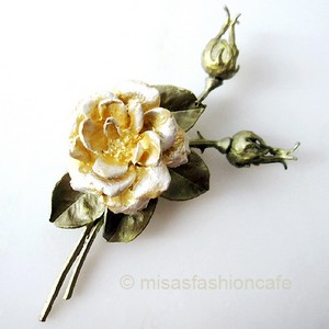 （画像用） Michaud ブローチ 24金 イエローローズ