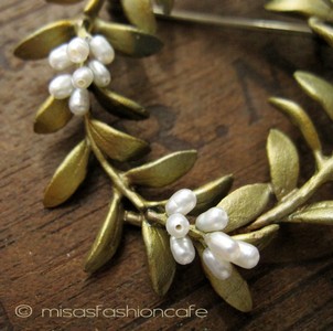 （画像用） マイケルミショー ブローチ 真珠　リース 再販！