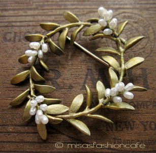 （画像用） マイケルミショー ブローチ 真珠　リース 再販！