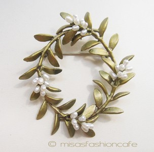 （画像用） マイケルミショー ブローチ 真珠　リース 再販！