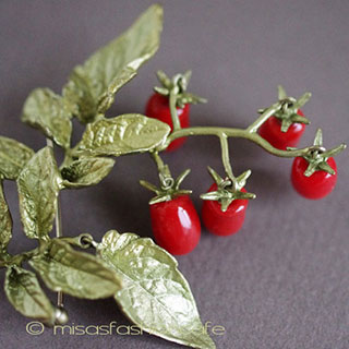 （画像用） Michaud ブローチ ガラスのRomaトマト