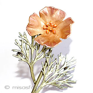 （画像用） マイケルミショーブローチ 真珠ポピーの花　再販！