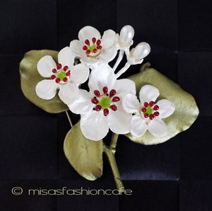 （画像用） マイケルミショーブローチ 真珠　梨の花　再販