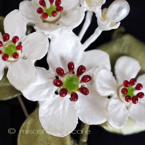 （画像用） マイケルミショーブローチ 真珠　梨の花　再販