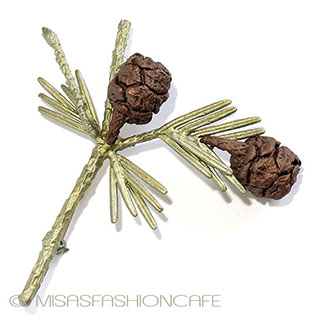 （画像用） マイケルミショーブローチ 松ぼっくり杉の木　再販