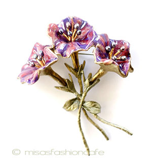 （画像用） マイケルミショー ブローチ 朝顔の花　真珠