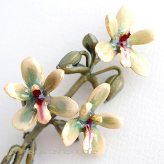 （画像用） マイケルミショーブローチ エナメル蘭の花 再販！