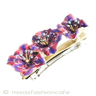 （画像用） マイケルミショー 真珠・朝顔　バレッタ