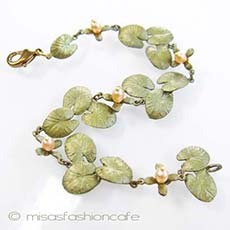 （画像用） Michaud ブレスレット 　真珠 睡蓮の花