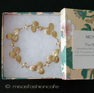 （画像用） マイケルミショー　ブレス 真珠24Kgf　睡蓮の花