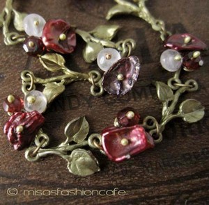 （画像用） Michaud ブレス　NEW! 真珠・天然石のローズ