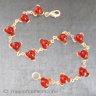 （画像用） Michaud ブレスレット 天然石カーネリアンの実