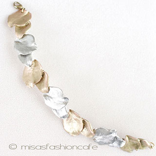 （画像用） Michaud ブレスレット 金銀2トーン・リーフ