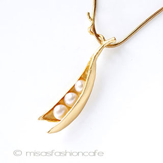 （画像用） マイケルミショー　24Kgp 真珠えんどう豆ネックレス