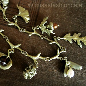 （画像用） マイケルミショー ネックレス どんぐり・イチョウ・松ぼっくり