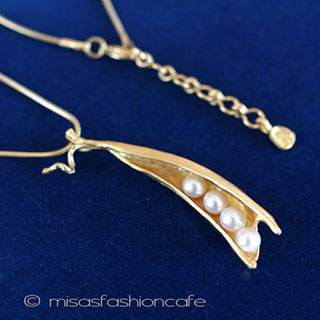 （画像用） マイケルミショー・ネックレス 24Kgp・真珠えんどう豆